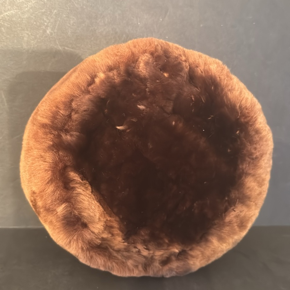 Vintage Mouton Shearling Fur Pill Box Hat - Picture 12 of 15